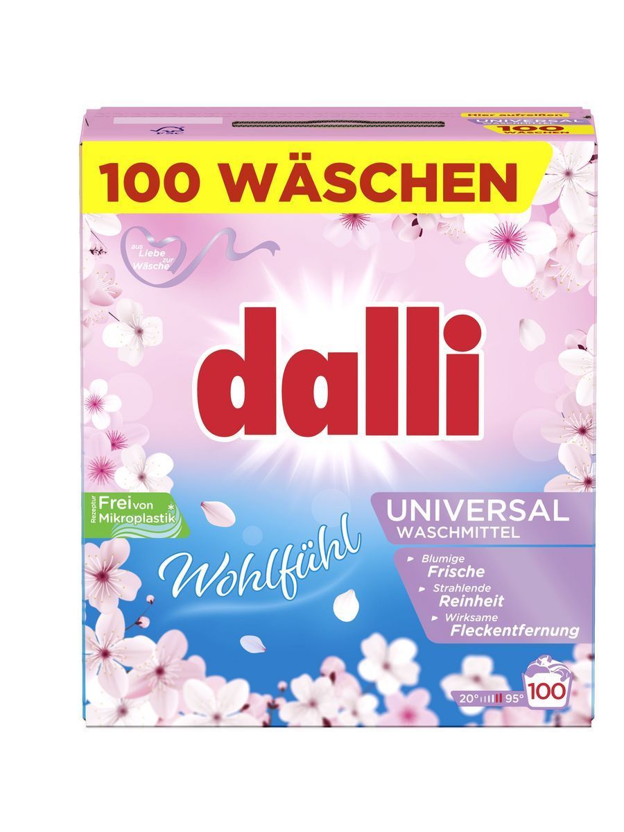 Dalli Wohlfuhl Универсальный концентрированный стиральный порошок для цветного и белого белья с цветочным ароматом 6 кг на 100 стирок