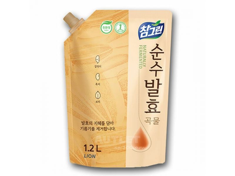 Lion Chamgreen Pure Fermentation Средство для посуды 5 злаков 1,2 л в мягкой упаковке