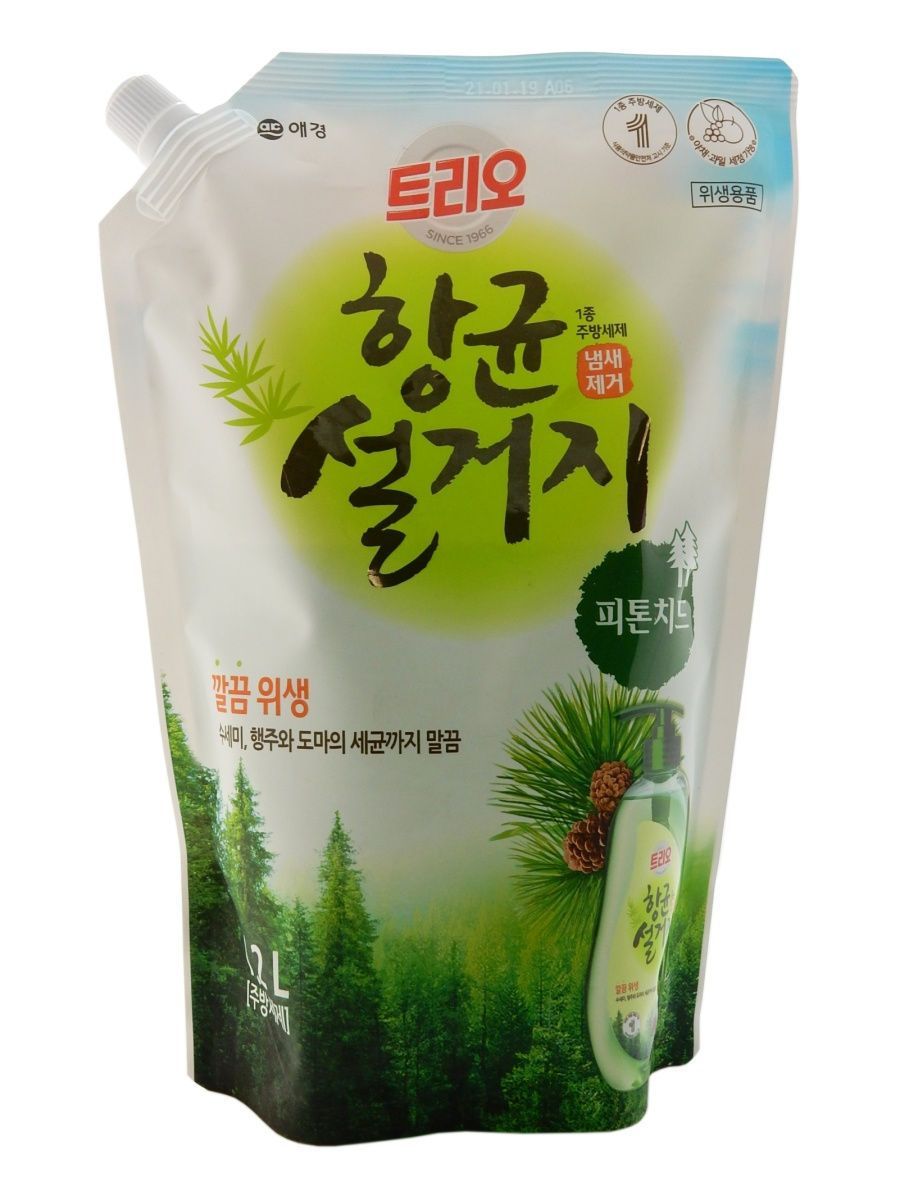 Aekyung Trio Phypocide Средство для мытья посуды Фитонциды 1.2 л в мягкой упаковке
