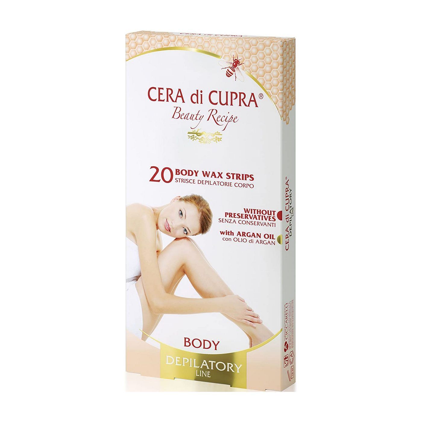 Cera di Cupra Body Wax Strips Восковые полоски для депиляции тела с аргановым маслом 20 шт