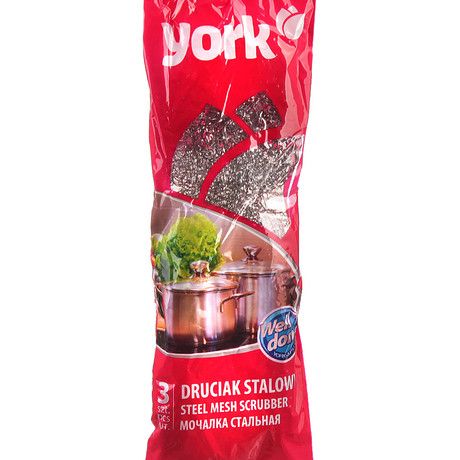 York Стальные мочалки для посуды 3 шт