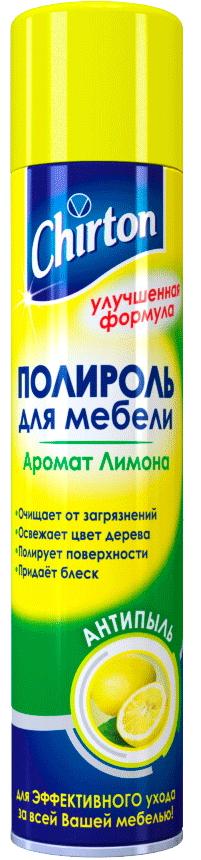 Chirton Полироль для мебели Антипыль Аромат лимона 300 мл