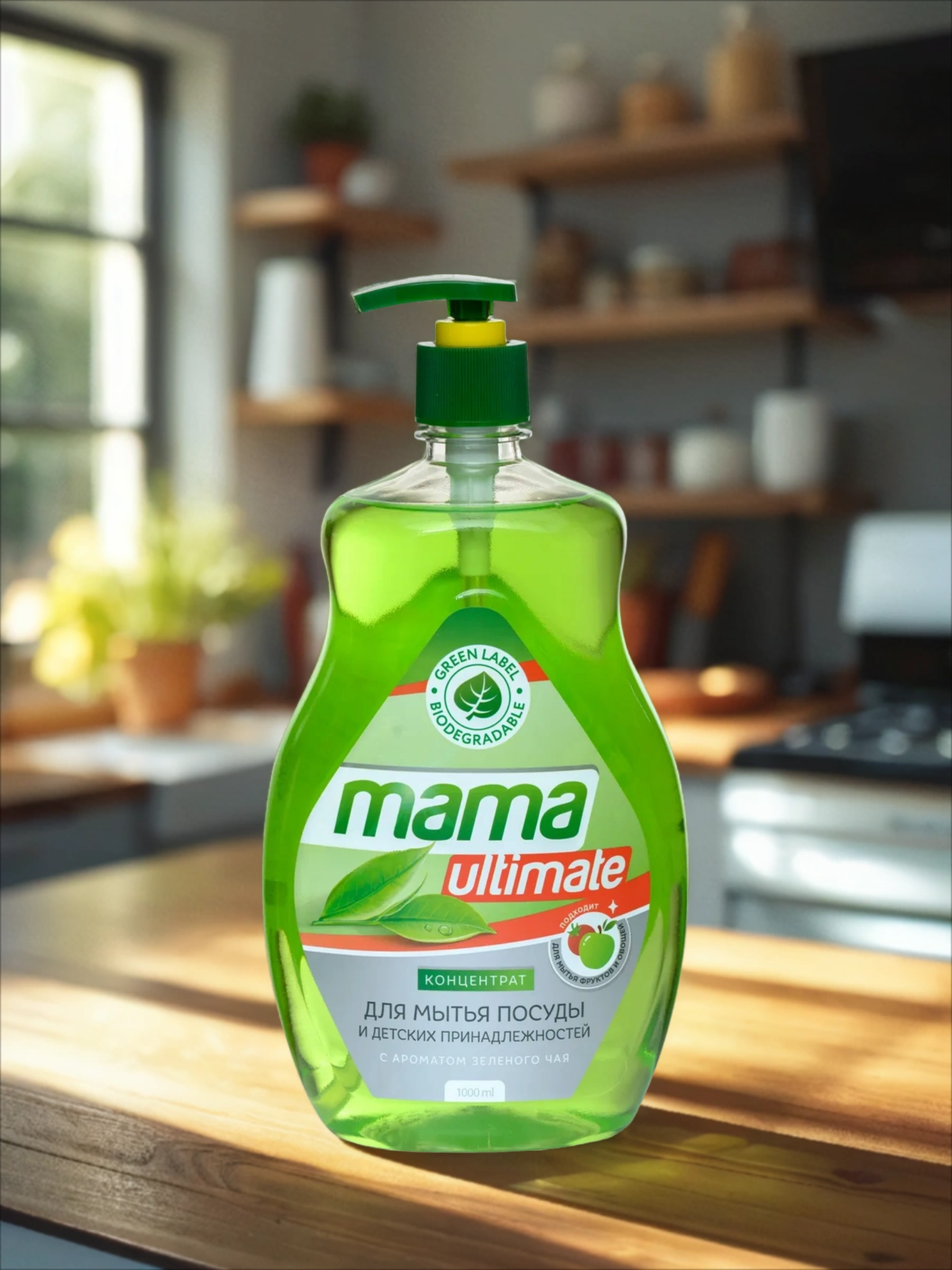 Mama Ultimate Концентрат для мытья посуды и детских принадлежностей с ароматом Зеленого чая 1000 мл