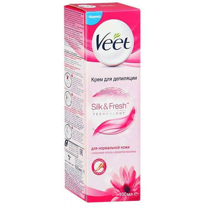 Veet Крем для депиляции для для нормальной кожи с молочком лотоса и ароматом жасмина 100 мл