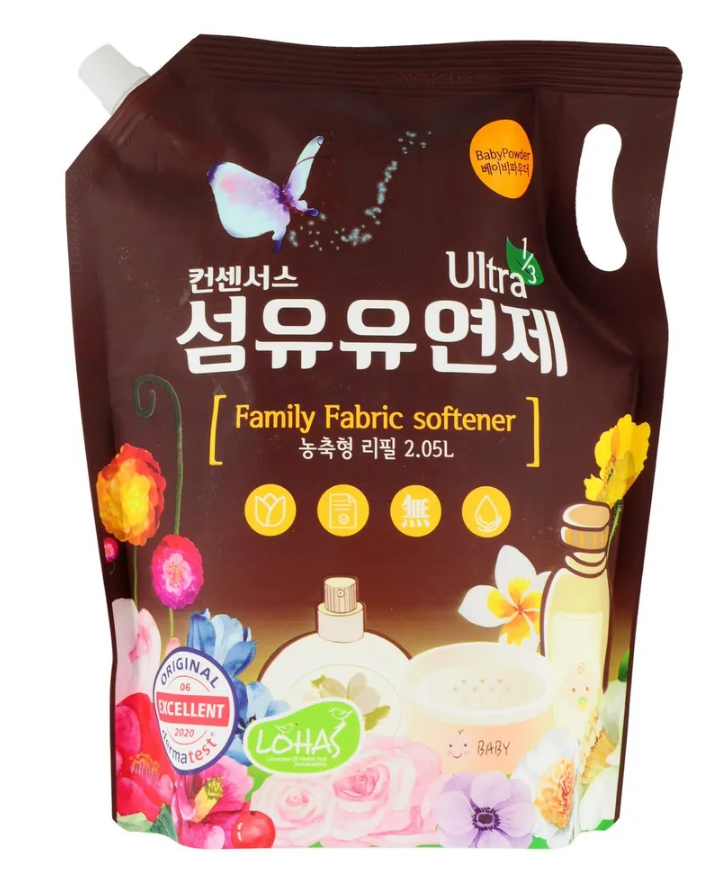 Consensus Fabric Softener Суперконцентрированный кондиционер для белья аромат детской присыпки, мягкая уп., 2,05 л