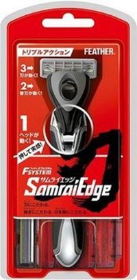 Feather F-System Samurai Edge Бритвенный станок с тремя независимыми особоострыми лезвиями + 1 касета