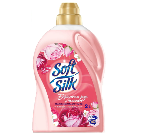 Romax Soft Silk Ополаскиватель для белья Бархатная роза и Жасмин 2 л на 33 стирки