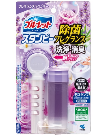 Kobayashi Bluelet Stampy Floral Дезодорирующий очиститель для унитазов с дозатором в форме цветка с ароматом Лаванды 28 гр