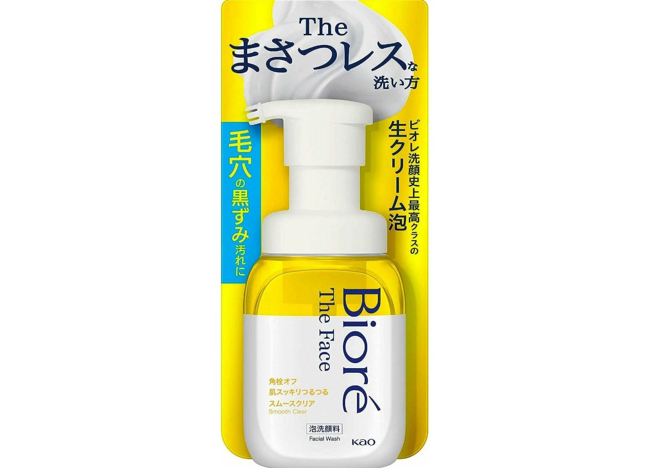 Kao Biore The Face Foam Smooth Clear Пенка для умывания очищающая для гладкости кожи с ароматом Бергамота 200 мл