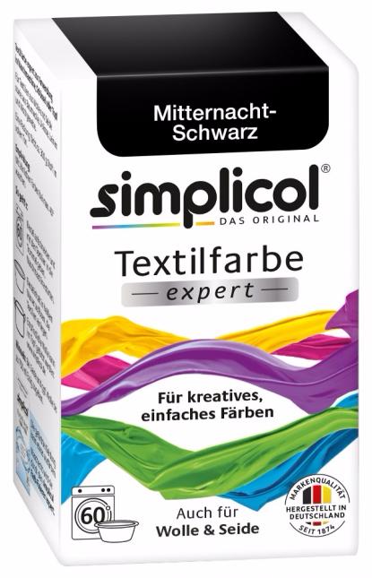 Simplicol Expert Краска текстильная для одежды и тканей из шерсти и шелка Черного цвета 150 гр