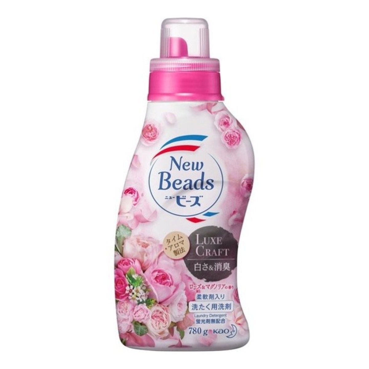 Kao New Beads Fragrance Gel Luxe Craft Гель для мягкой стирки белья с ароматом розы и магнолии 780 гр