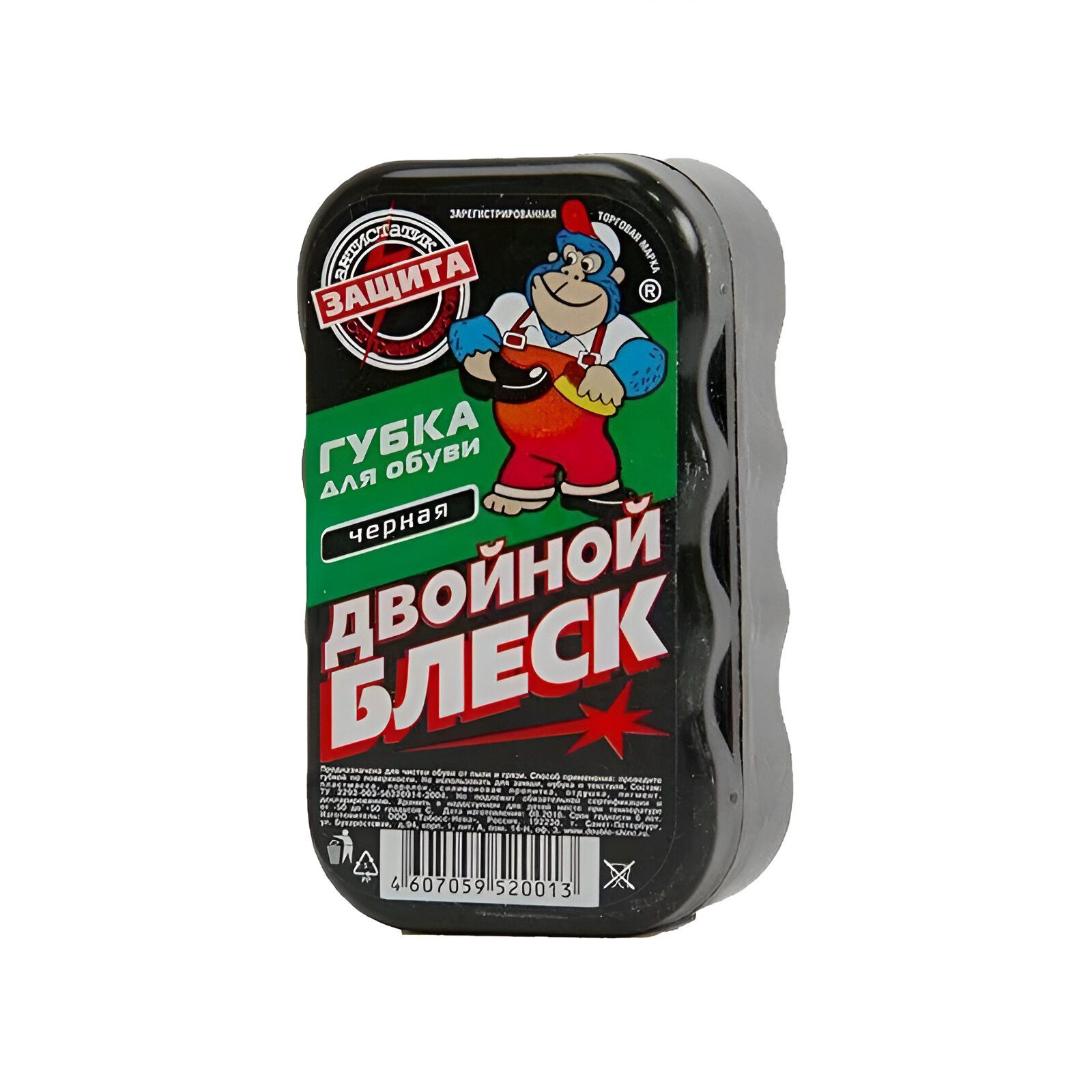 Двойной блеск Губка для обуви Стандарт черная