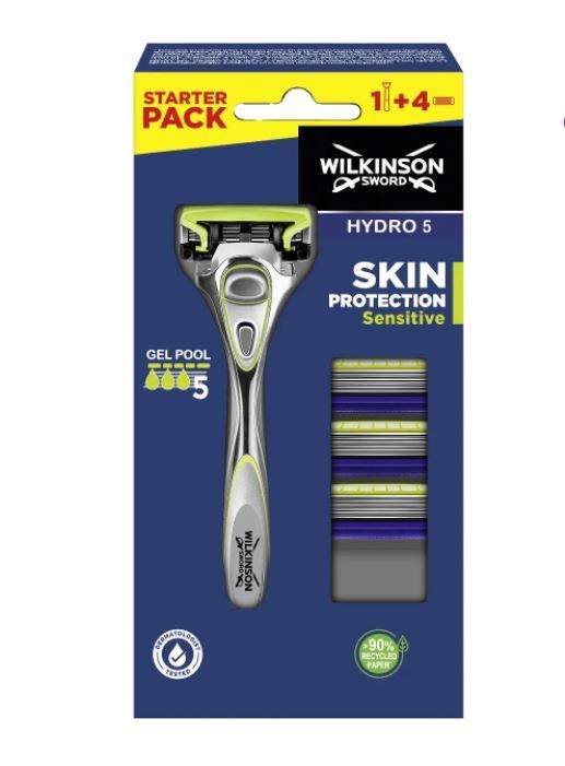 Wilkinson Sword Hydro 5 Sensitive Бритвенный станок со сменными касетами 5 лезвий + 3 кассеты
