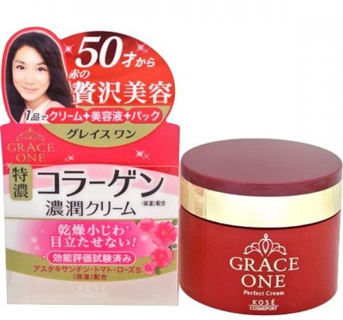 Kose Cosmeport Grace One Антивозрастной крем для лица с коллагеном 3 в 1 после 50 лет 100 гр