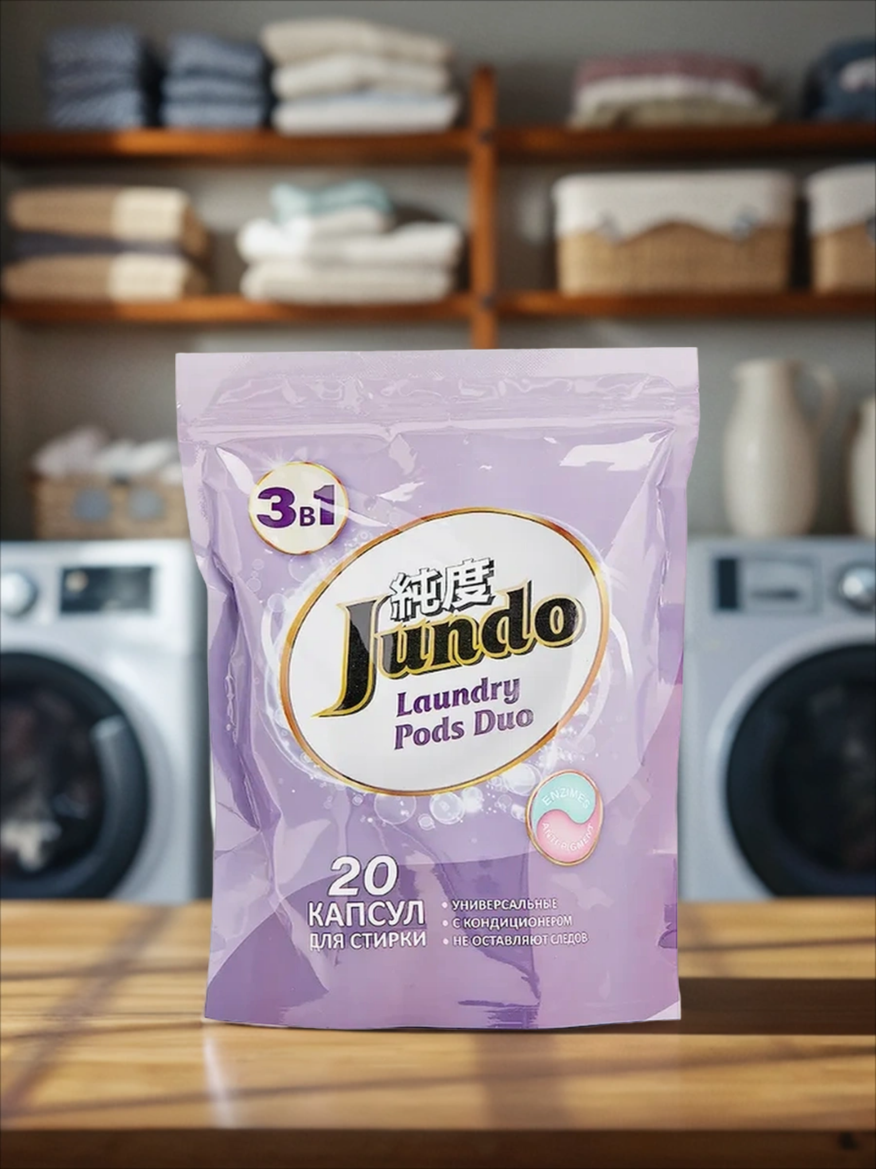Jundo Laundry Pods Duo Капсулы для стирки 3 в 1 универсальные 20 шт
