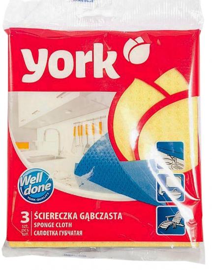 York Cалфетки хозяйственные губчатые 17,5*15,5 см 3 шт