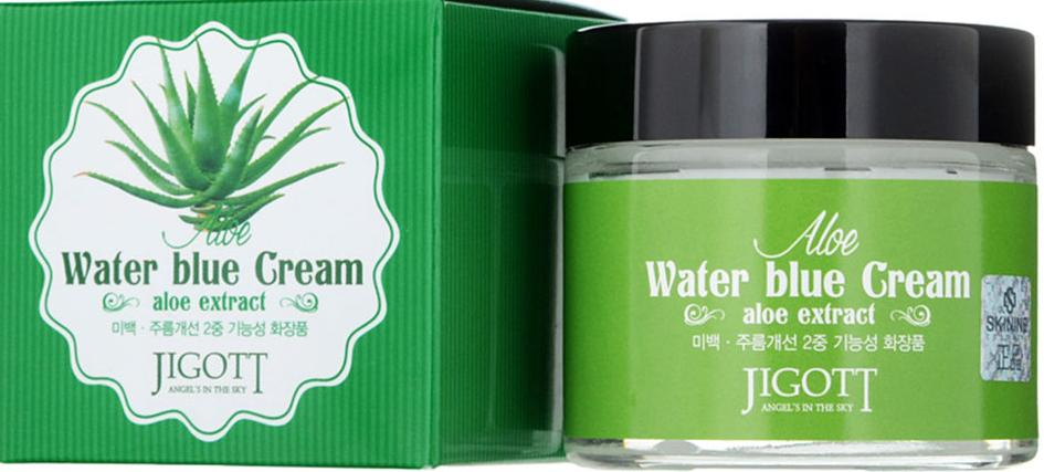 Jigott Cream Water Blue Aloe Увлажняющий крем для лица с экстрактом алое 70 мл