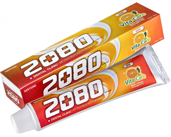 Aekyung Dental Clinic 2080 Vita Care Coenzyme Q10 Зубная паста витаминный уход со вкусом мяты и зеленого яблока 120 гр