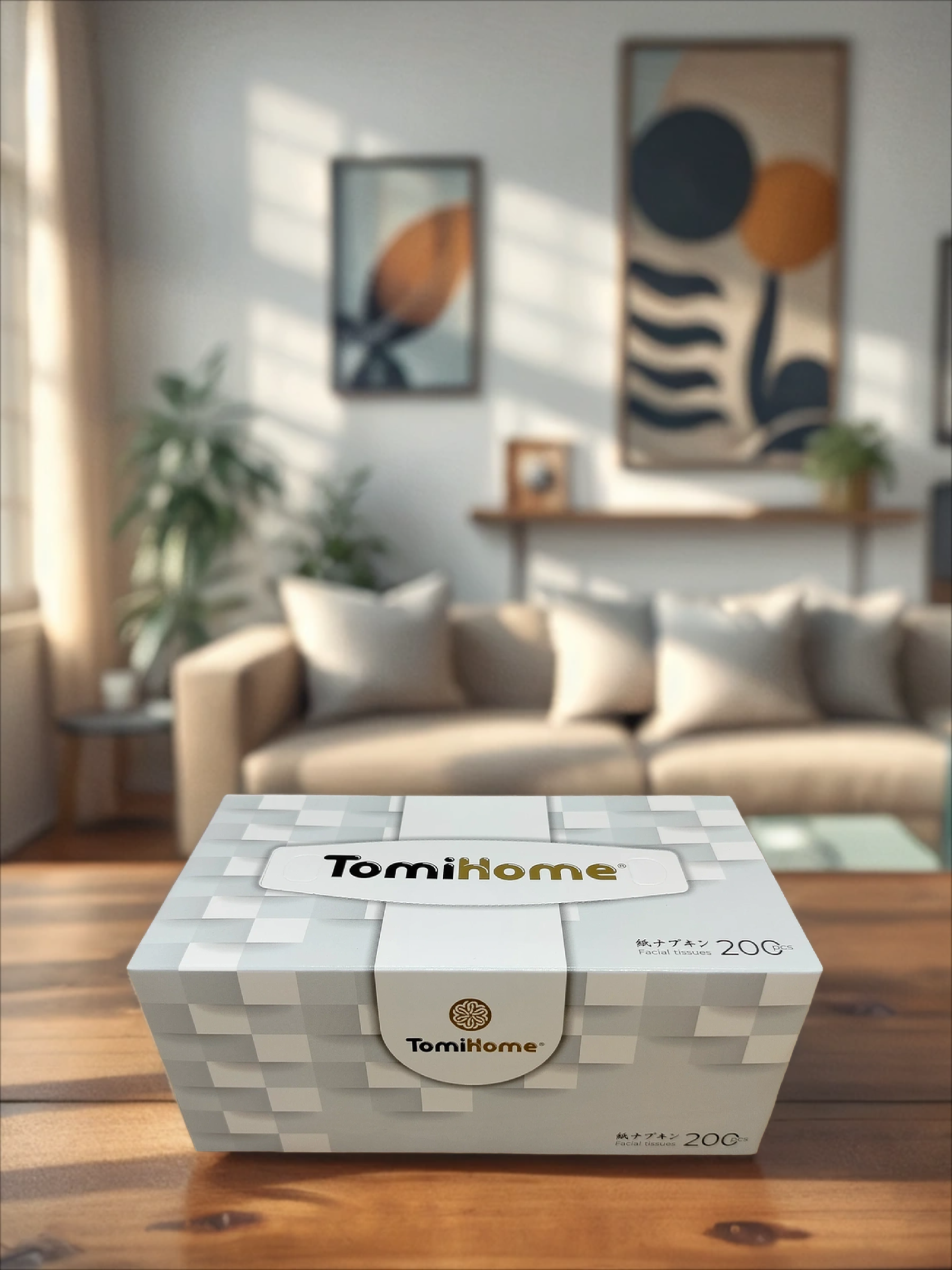 TomiHome Geometry Салфетки-выдергушки бумажные двухслойные 18*18 см 200 шт 3 коробки