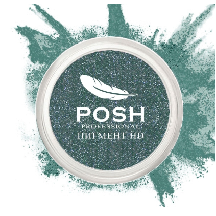 POSH HD-Пигмент для глаз и губ 5 гр Мелкодисперсный Космическое Сияние Изумрудный с серебром Дуахром №21 Изумрудный Графит