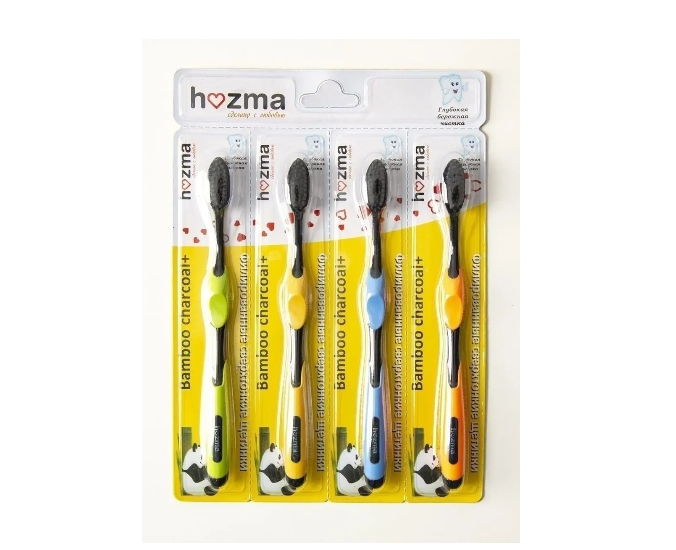 HozMa зубные щетки бамбуковый уголь 4 шт
