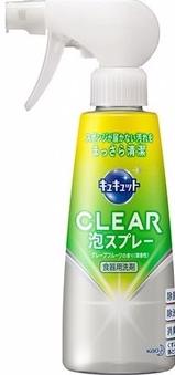 Kao Kyukyutto Clear Спрей-пена для мытья посуды с легким ароматом грейпфрута 300 мл