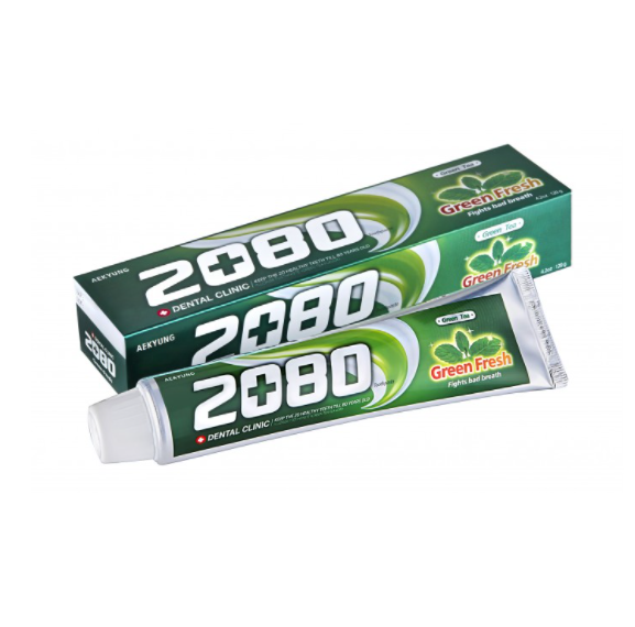 Aekyung Dental Clinic 2080 Green Fresh Зубная паста Зеленый чай мятная 120 гр