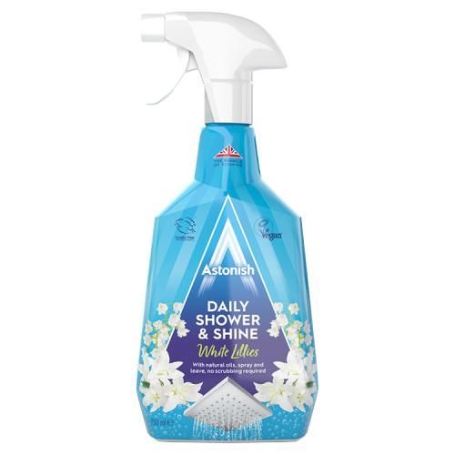 Astonish Daily Shower & Shine White Lilies Спрей универсальный для душевых кабин и ванн не требующий смывания Белые лилии 750 мл