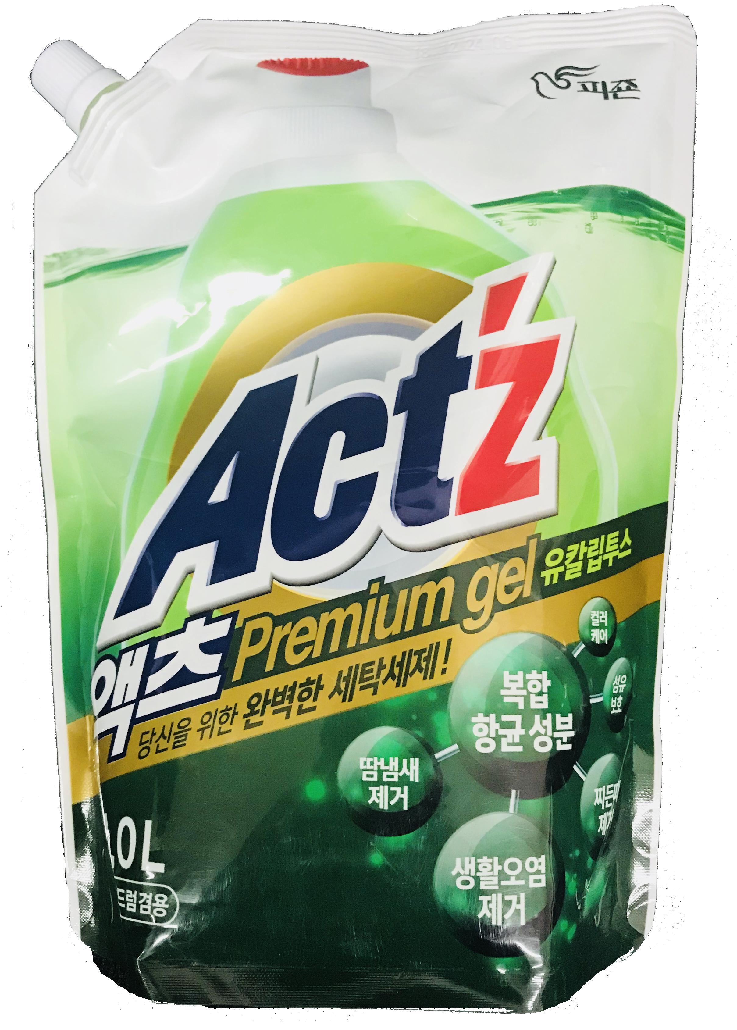 Pigeon Act'z Premium Gel Концентрированный гель для стирки для всех типов стиральных машин с ароматом эвкалипта 1 л в мягкой упаковке