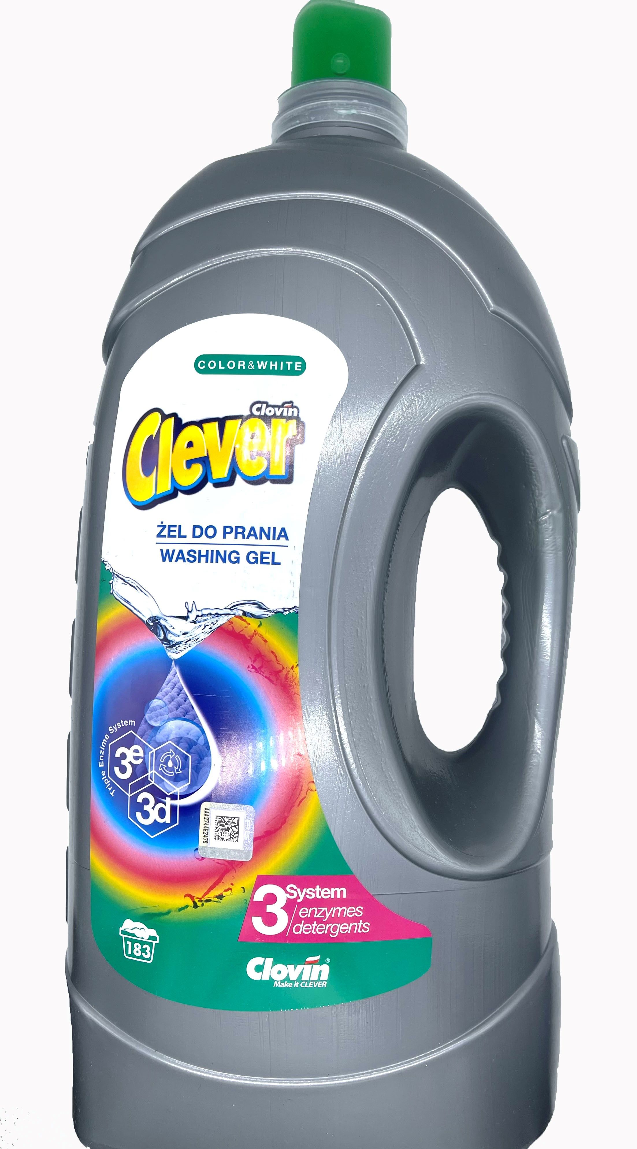 Clovin Clever Triple Enzyme System Color&White Гель антибактериальный с тройной системой энзимов для стирки цветных и белых тканей 5,5 л на 183 стирки
