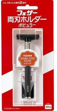 Feather Double Edge Razor Popular Классический Т-образный мужской бритвенный станок с двухсторонним лезвием