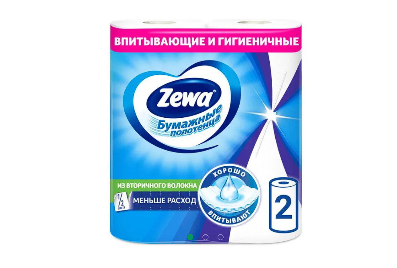 Zewa Полотенца бумажные двухслойные 2 рулона