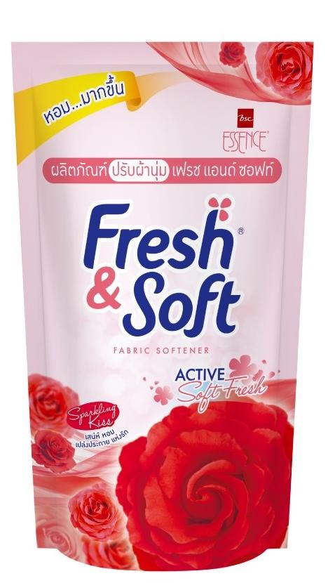 Lion Essence Fresh&Soft Sparkling Kiss Кондиционер для белья Игристый поцелуй 500мл в мягкой упаковке