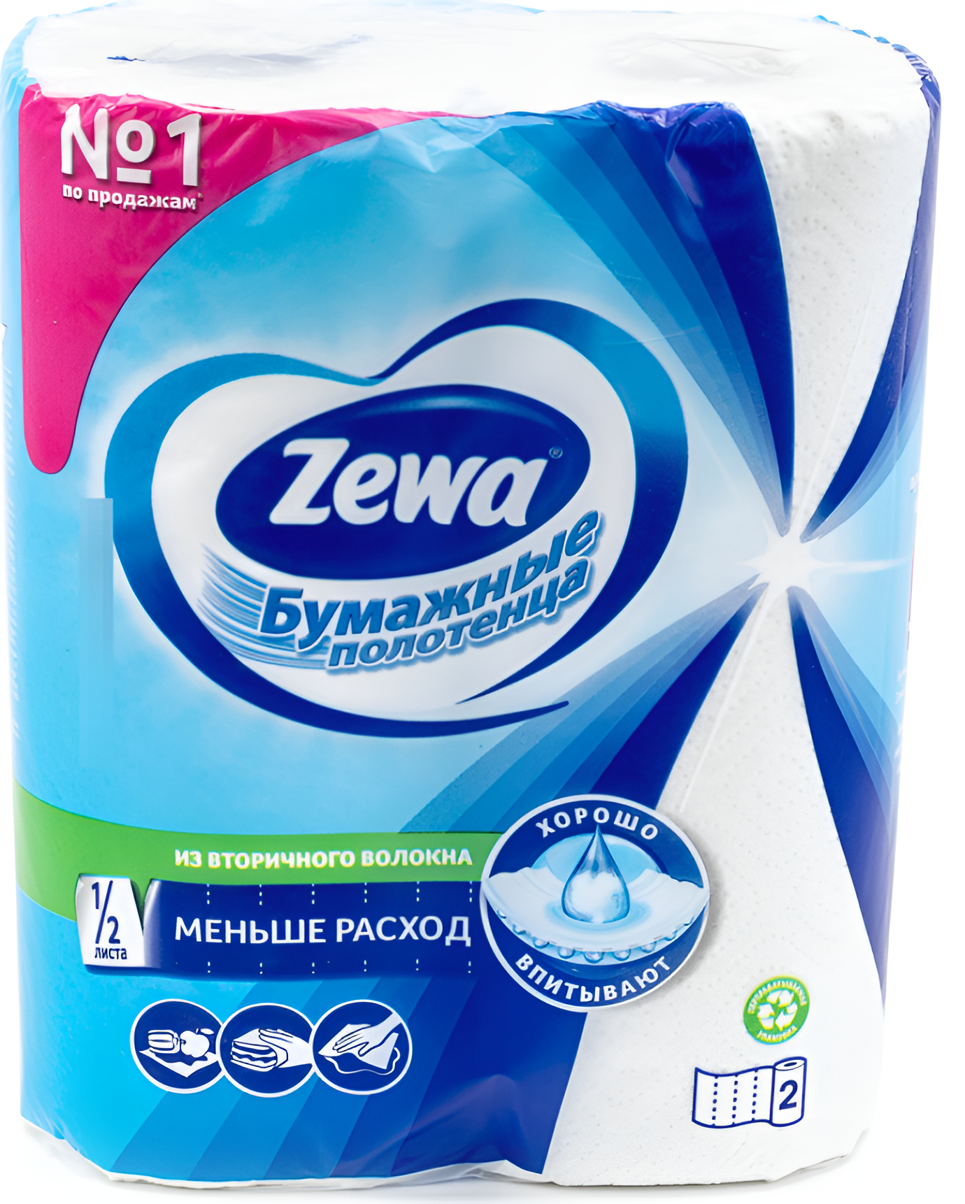 Zewa Полотенца бумажные двухслойные 2 рулона