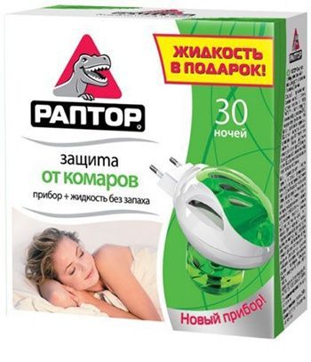 Раптор Комлект электрофумигатор + Жидкость от комаров 30 ночей