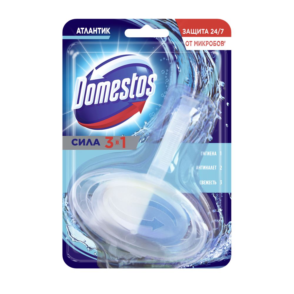 Domestos Сила 3 в 1 Гигиенический блок для унитаза Атлантик 40 гр