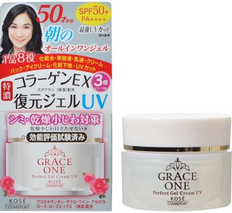 Kose Cosmeport Grace One Гель для лица с коллагеном Восстановление и увлажнение после 50 лет SPF50+ PA++++ 100 гр