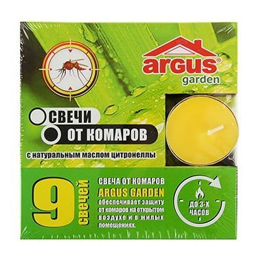Argus Garden Свечи от комаров с натуральным маслом цитронеллы 9 шт
