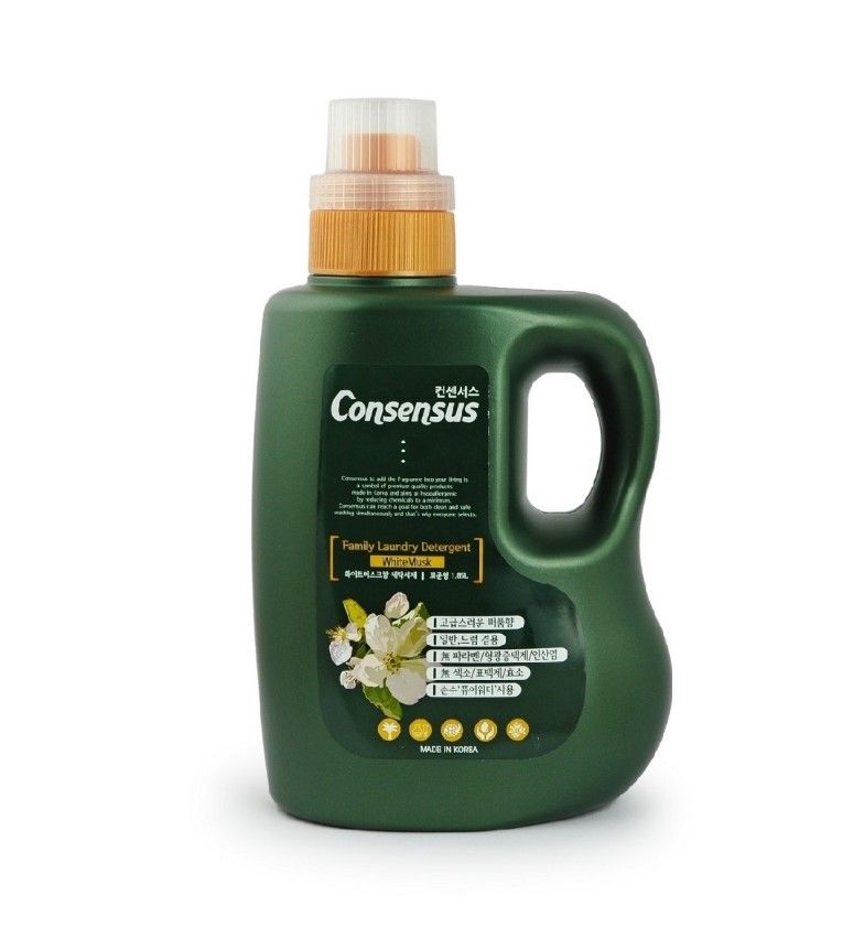 Consensus Liquid Laundry Detergent Суперконцентрированное жидкое средство для стирки (для всей семьи), аромат белого мускуса, 1,75 л