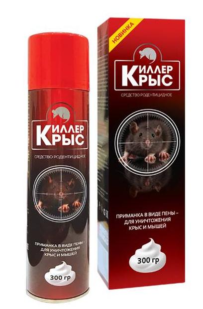 Киллер Крыс Пена-приманка родентицидная от крыс и мышей 300 гр
