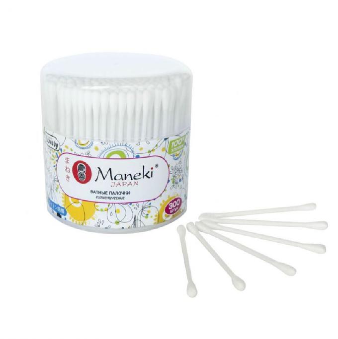 Maneki Lovely Ватные палочки гигиенические белые 300 шт в пластиковом стакане