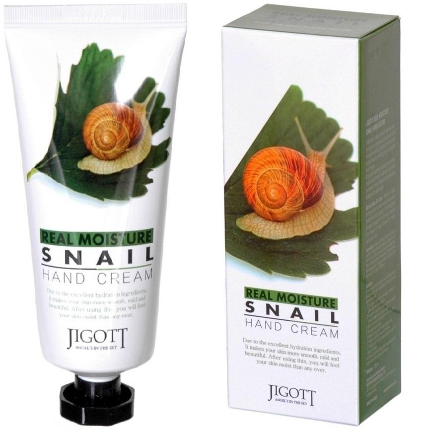 Jigott Real Moisture Snail Крем для рук с экстрактом слизи улитки 100 мл