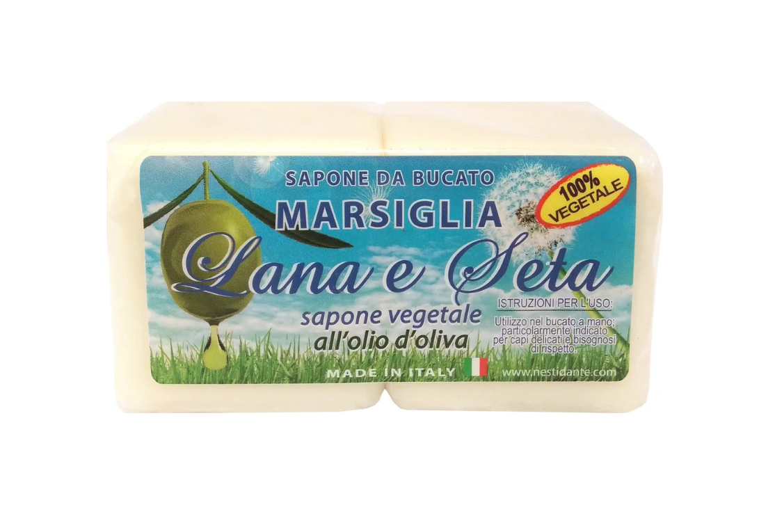 Nesti Dante Мыло хозяйственное твердое Lana & Seta with olive oil Laundry Soap / Шерсть и Шелк 2*150г