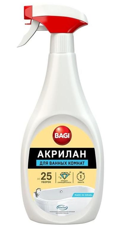 Баги Акрилан Особый спрей для чистки и обновления душевых кабин, акриловых ванн, джакузи, бассейнов 400 мл