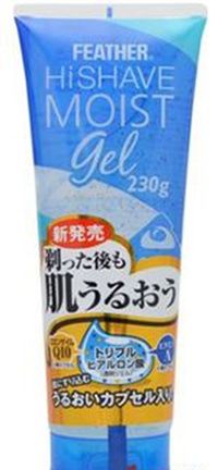 Feather HiShave Moist Gel Увлажняющий гель для бритья с гиалуроновой кислотой, Q10 и витамином А Морской аромат 230 гр