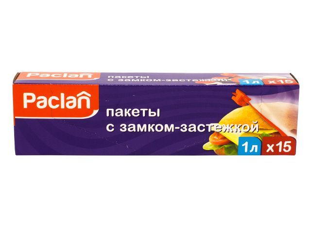 Paclan Пакеты с замком-застежкой 22*18 см 1 л 15 шт