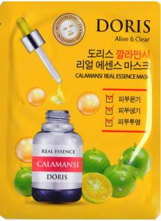 Jigott Doris Real Essence Mask Calamansi Тканевые маски для лица с экстрактом Цитрофортунеллы 25 мл 10 шт