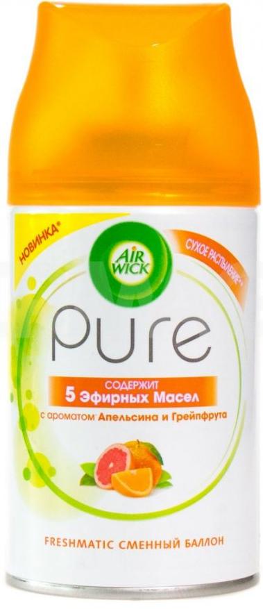 Air Wick Freshmatic Сменный аэрозольный баллон сухого распыления к автоматическому освежителю воздуха с ароматом Апельсина и Грейпфрута 250 мл