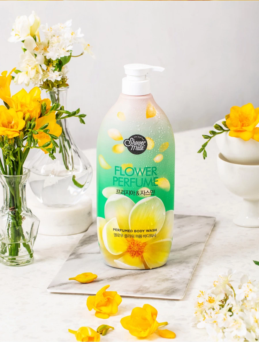Aekyung Shower Mate Flower Perfume Yellow Flower Гель для душа Жасмин 900 гр