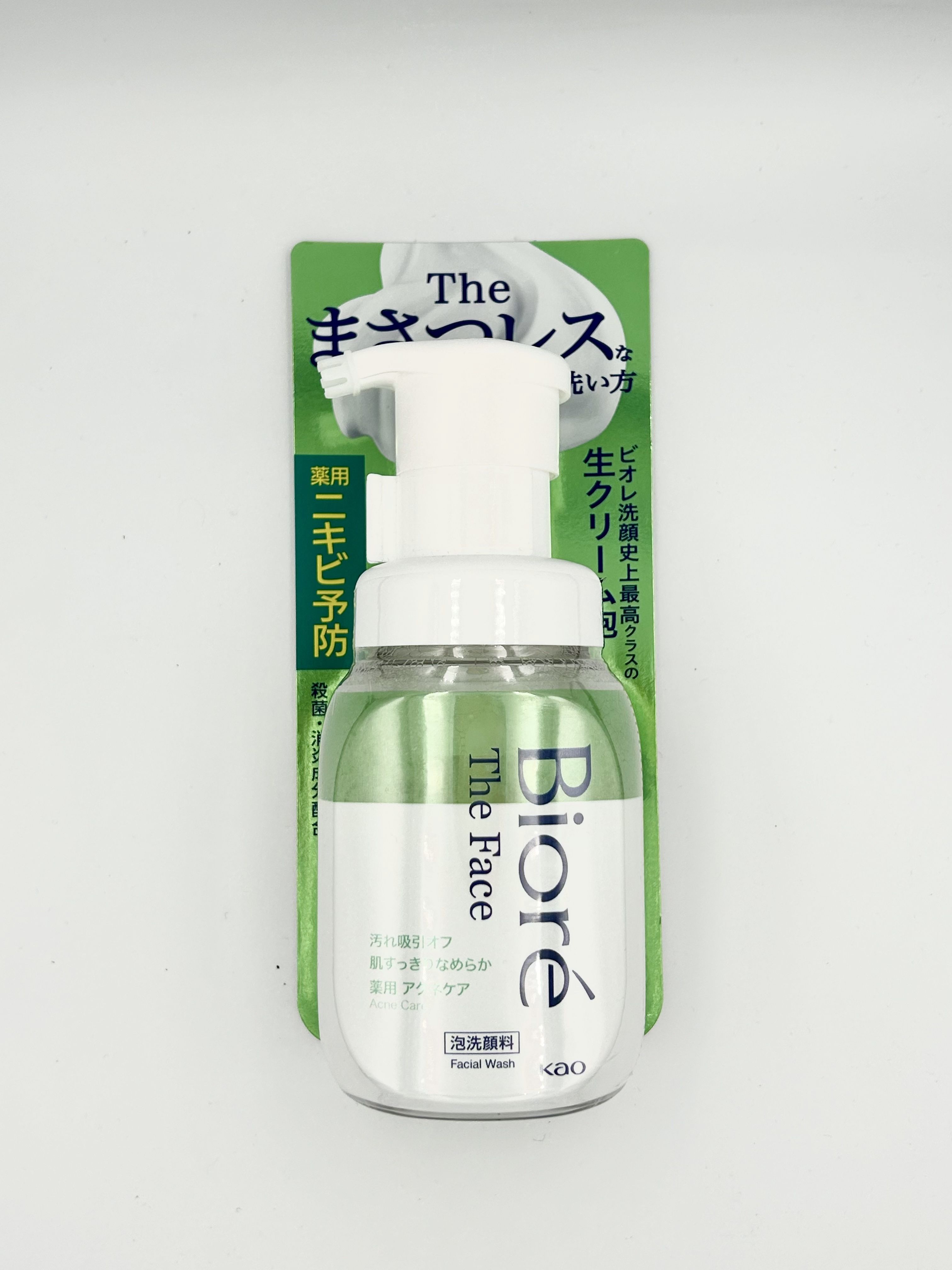 Kao Biore The Face Foam Acne Care Пенка для умывания антибактериальная против акне с ароматом Свежих трав 200 мл